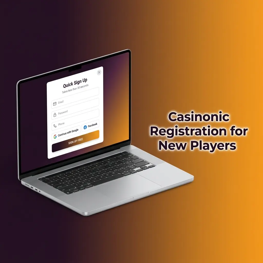 Casinonic registration guide for new players showing step-by-step sign-up process for Australian users